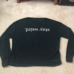 Brandy Meville upside down “Stay Weird” LS Top